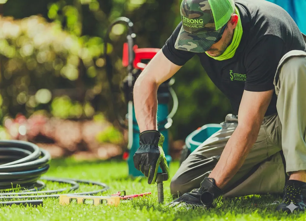 Strong Landscape team member at work in Salt Lake City